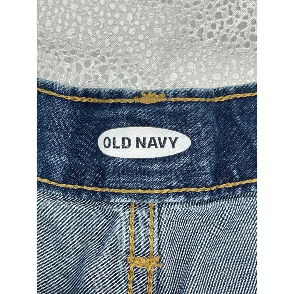Old Navy Girls Faded Dark Wash Blue Denim Jean Shorts Youth Size 14